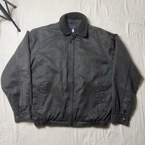 roundtree yorke Harrington jacket Black Charcoal Full Zip Collared